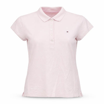 Tommy Hilfiger Women's Pink Slim Fit Cotton Polo Shirt XL