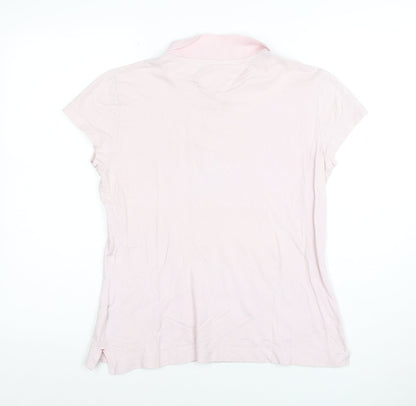Tommy Hilfiger Women's Pink Slim Fit Cotton Polo Shirt XL