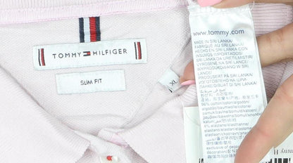 Tommy Hilfiger Women's Pink Slim Fit Cotton Polo Shirt XL