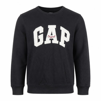 Gap Men's Black XS Pullover Logo Sweatshirt Crew Neck Cotton Blend