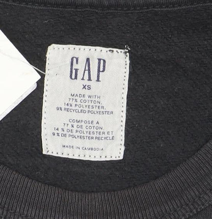 GAP Men's Black XS Pullover Logo Sweatshirt Crew Neck Cotton Blend