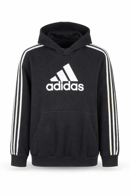 Adidas Boys Black Pullover Hoodie 13-14 Years Cotton Blend Sportswear
