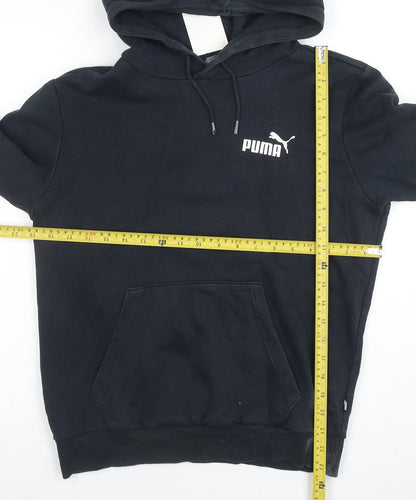 Puma Men's Black XS Pullover Hoodie Logo Fleece Sweatshirt