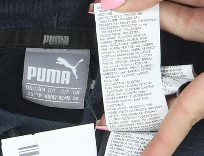 Puma Men's Black XS Pullover Hoodie Logo Fleece Sweatshirt