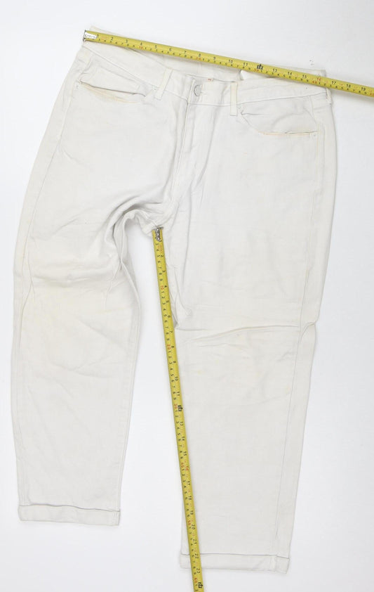 Levi Strauss & Co. Men's White Straight Denim Jeans Size 32 Regular
