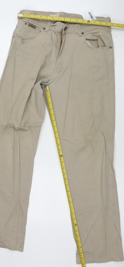 Wrangler Men's Beige Texas Stretch Chino Trousers W33 L32