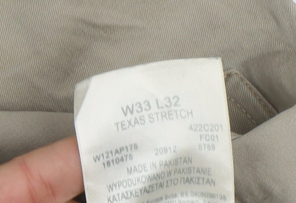 Wrangler Men's Beige Texas Stretch Chino Trousers W33 L32