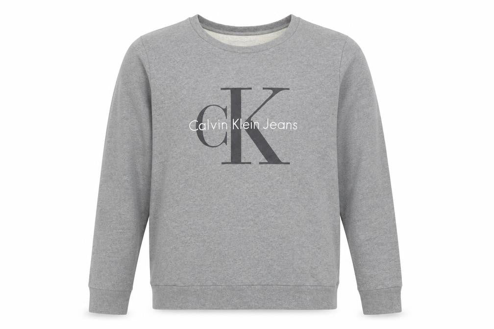 Calvin Klein Jeans Men's Grey Logo Sweatshirt Size S Pullover