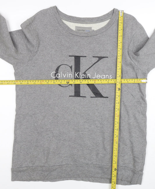 Calvin Klein Jeans Men's Grey Logo Sweatshirt Size S Pullover