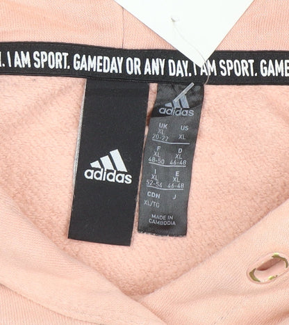 Adidas Women’s Pink XL Pullover Hoodie Sweatshirt with Logo