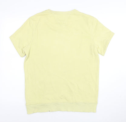 Tommy Jeans Men's Yellow Short Sleeve Crew Neck T-Shirt Size S Cotton Casual