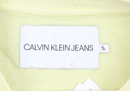 Calvin Klein Jeans Men’s Yellow Logo Sweatshirt Small Regular Fit