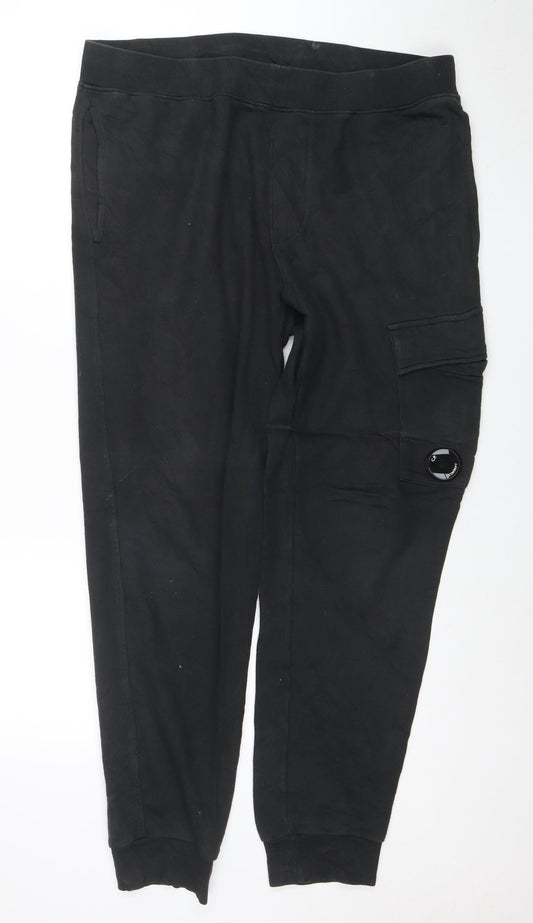 C.P. Company Men's Black XL Joggers Tapered Fit Activewear Trousers