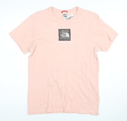 The North Face Men's Pink Cotton Crew Neck Short Sleeve T-Shirt S