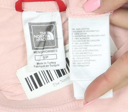 The North Face Men's Pink Cotton Crew Neck Short Sleeve T-Shirt S
