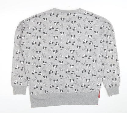 Disney Women Grey Mickey Mouse Pullover Sweatshirt Size S