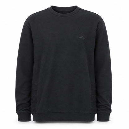 Adidas Men Black L Pullover Sweatshirt Regular Fit Crew Neck