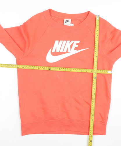 Nike Men's Coral Crew Neck Logo Sweatshirt XS Cotton Blend
