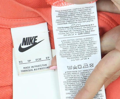 Nike Men's Coral Crew Neck Logo Sweatshirt XS Cotton Blend
