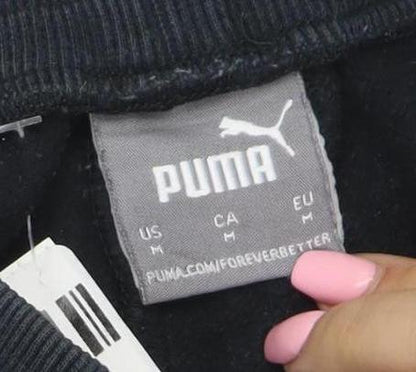 Puma Men’s Black Jogger Sweatpants Size M Fleece Tapered Fit