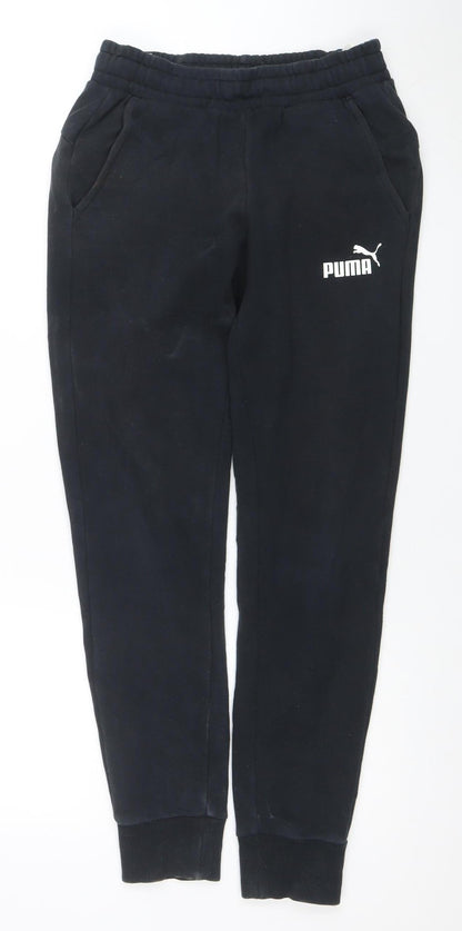 Puma Men's Black Small Jogger Sweatpants with Pockets