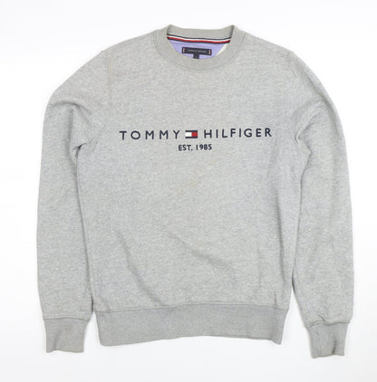 Tommy Hilfiger Men's Grey Logo Crew Neck Sweatshirt Size S