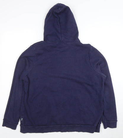 Puma Womens Navy Blue Pullover Hoodie Size XL Cotton Blend