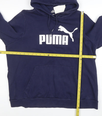 Puma Womens Navy Blue Pullover Hoodie Size XL Cotton Blend