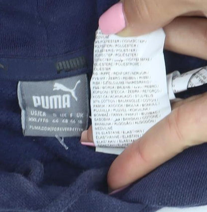 Puma Womens Navy Blue Pullover Hoodie Size XL Cotton Blend