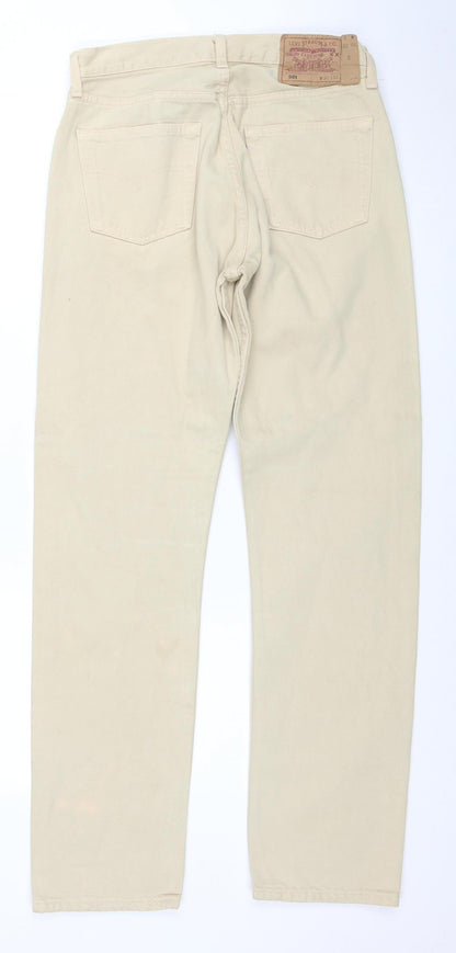Levi's 501 Men's Beige Straight Jeans W30 L32 Cotton Classic Fit