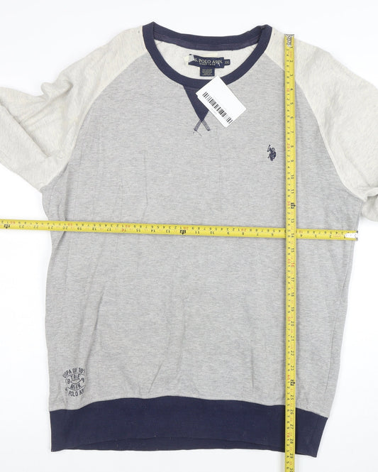 U.S. Polo Assn. Men's Grey Sweatshirt XXL Crew Neck Cotton Blend
