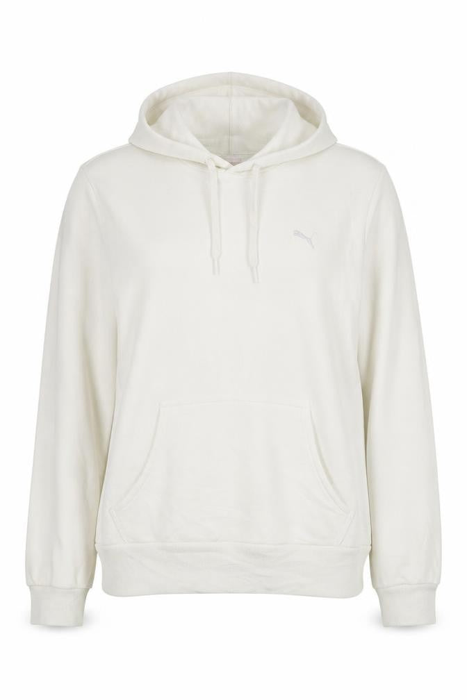 Puma Womens White Pullover Hoodie Size 16 Cotton Blend Casual