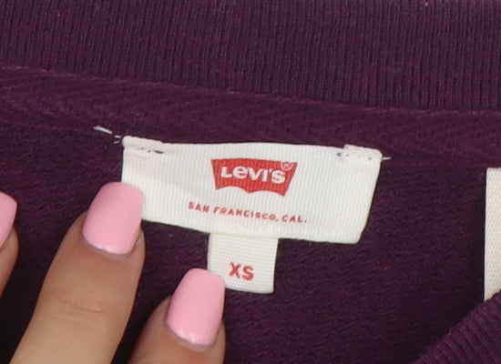 Levi's Womens Purple XS Pullover Graphic Logo Sweatshirt
