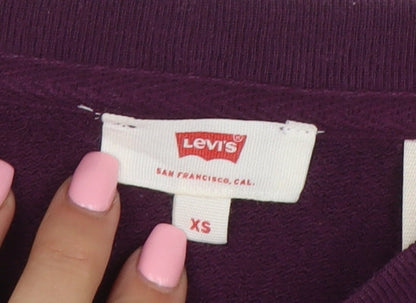 Levi's Womens Purple XS Pullover Graphic Logo Sweatshirt