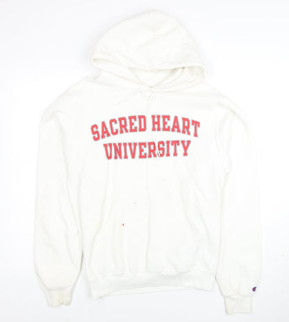 Champion Womens White Sacred Heart University Pullover Hoodie Size S