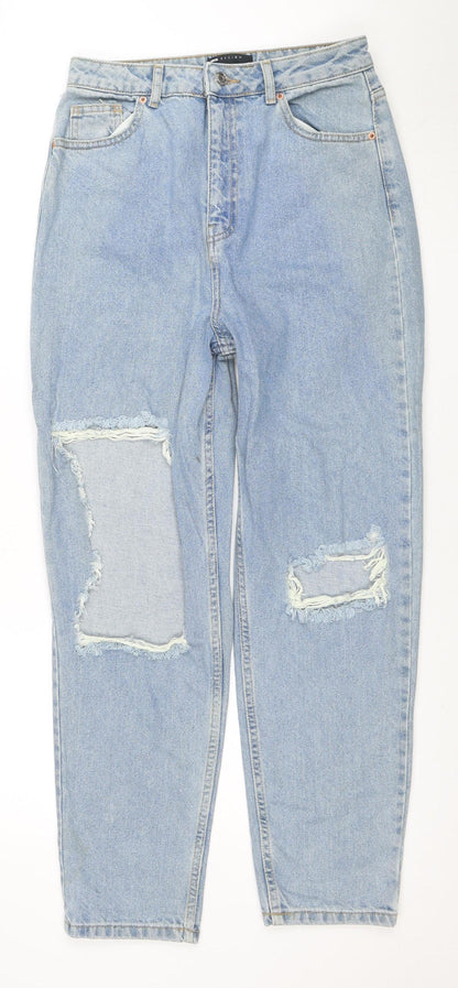 ASOS DESIGN Women’s Blue Mom Jeans Size 10 High Waist Distressed Denim