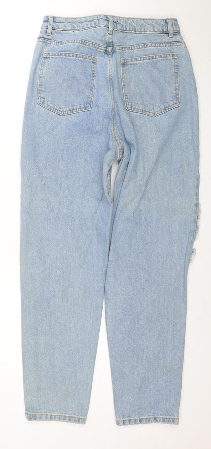 ASOS DESIGN Women’s Blue Mom Jeans Size 10 High Waist Distressed Denim