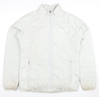 The North Face Women's White Puffer Jacket M Lightweight Polyester