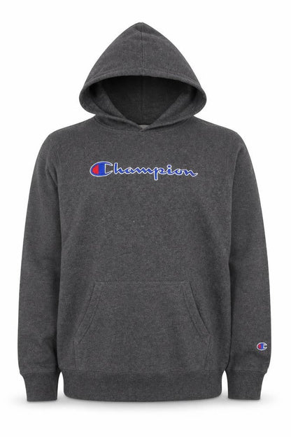 Champion Men's Grey XL Pullover Hoodie Fleece Logo Sweatshirt
