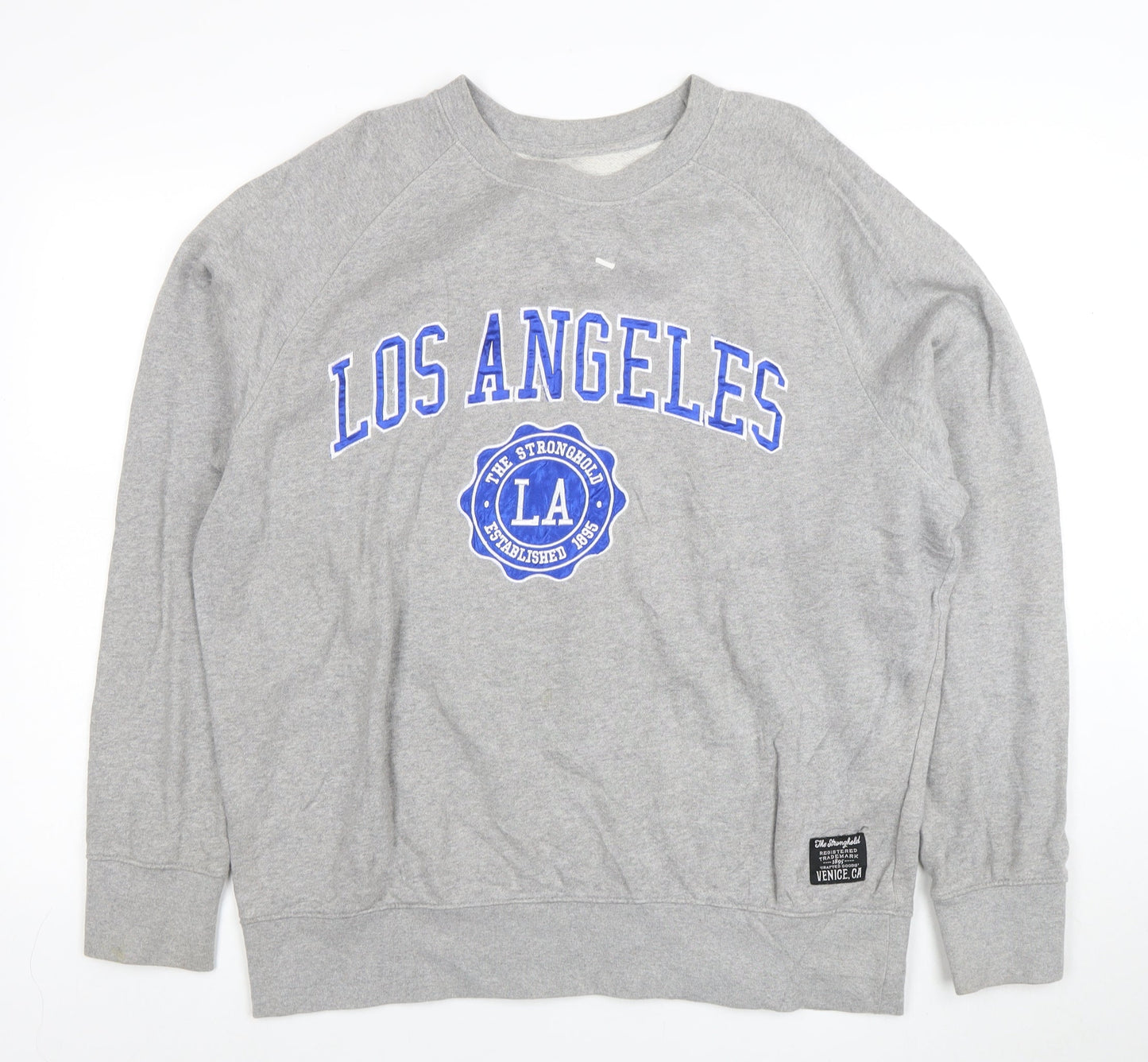 The Stronghold Men's Grey Los Angeles Crew Neck Sweatshirt Size L