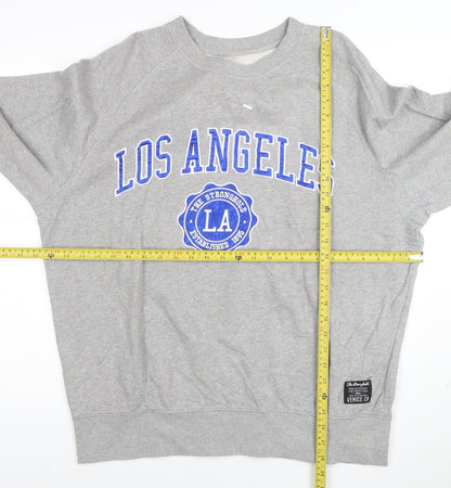 The Stronghold Men's Grey Los Angeles Crew Neck Sweatshirt Size L