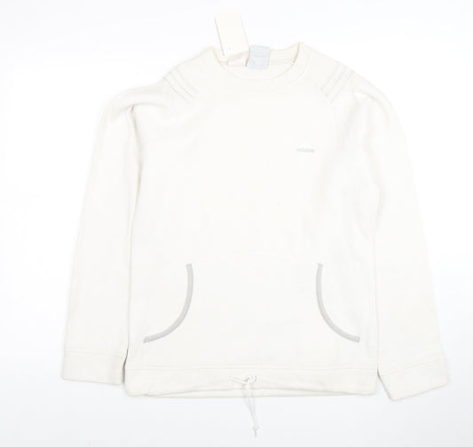 Adidas Men's White Regular Fit Pullover Sweatshirt M