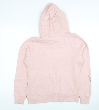 Diesel Womens Pink Pullover Hoodie Medium Cotton Blend Logo Casual