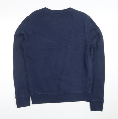 Levi's Men Blue Small Crew Neck Logo Pullover Sweatshirt