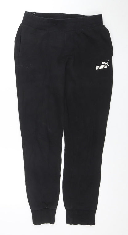 Puma Women's Black Jogger Trousers Size 10 Regular Fit Activewear