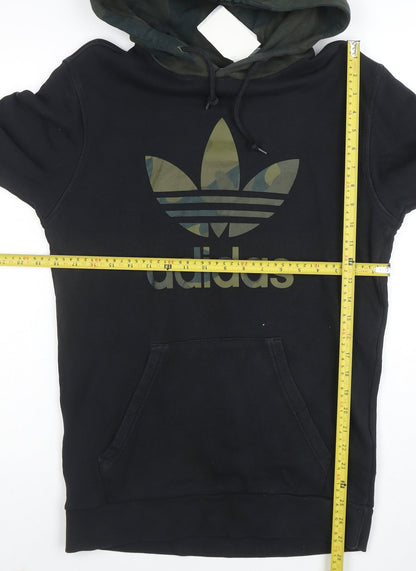 adidas Men's Black Pullover Hoodie S Camo Hood Graphic Logo Sweatshirt