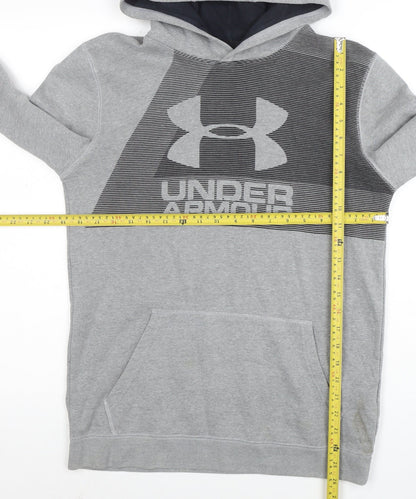 Under Armour Boys Grey Loose Fit Pullover Hoodie Size YXL