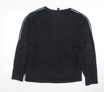 adidas Mens Black Crew Neck Sweatshirt L Pullover Athletic