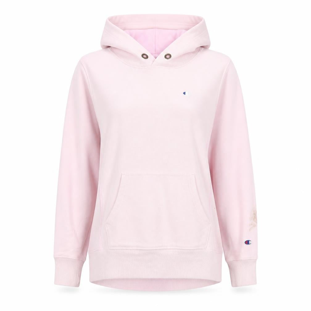 Champion Womens Pink Medium Pullover Hoodie Cotton Blend Casual