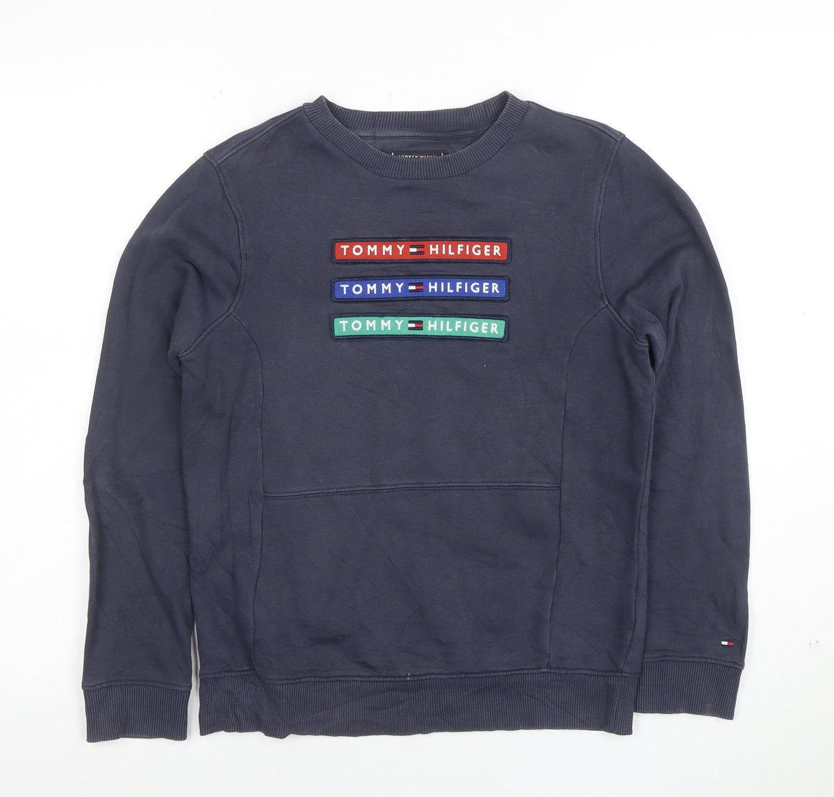 Tommy Hilfiger Boys Blue Crew Neck Pullover Sweatshirt Size 152